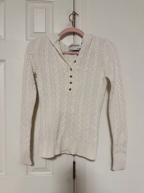 Y2K Aeropostale Cable Knitted Hooded Sweater